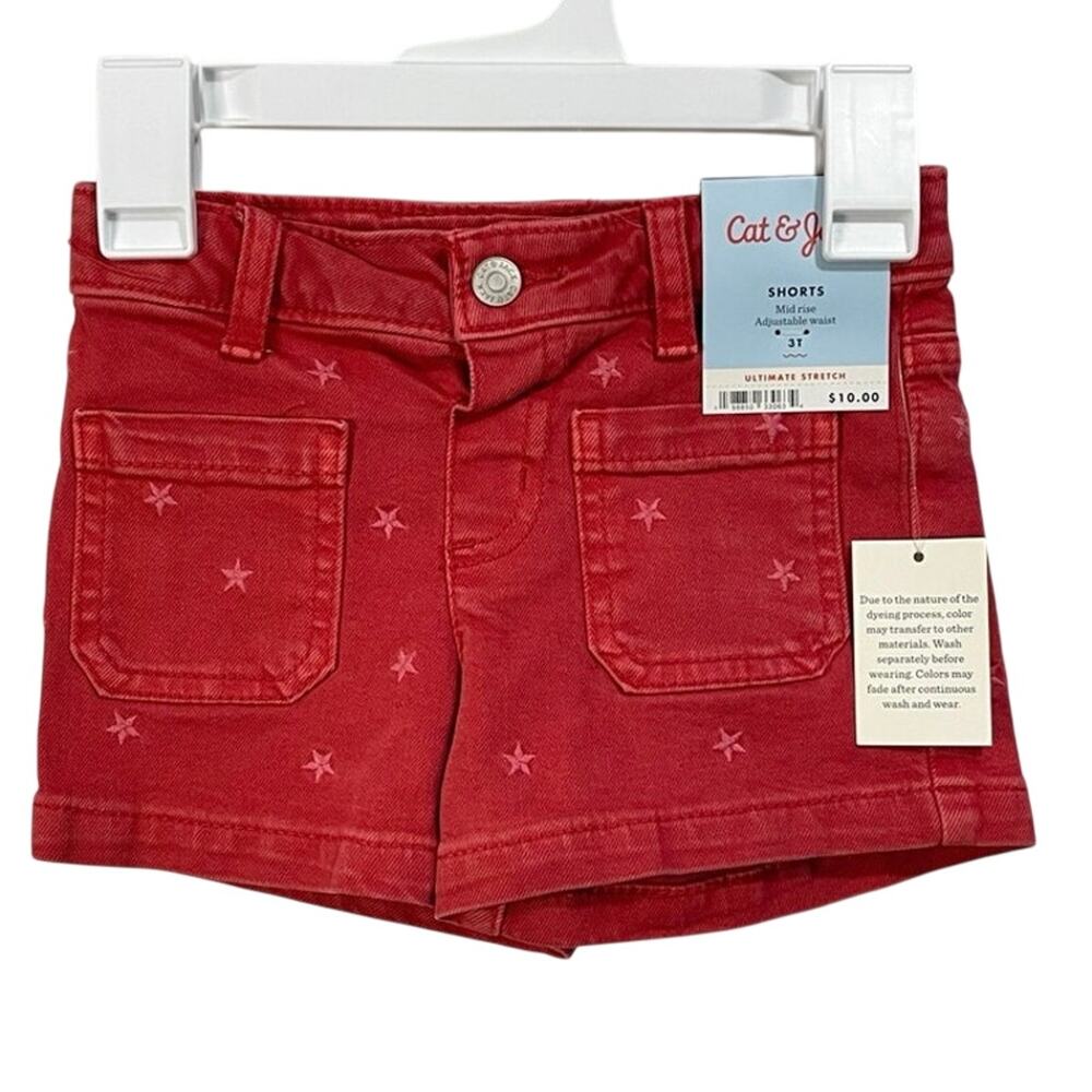 Cat & Jack Red 3T Star Shorts